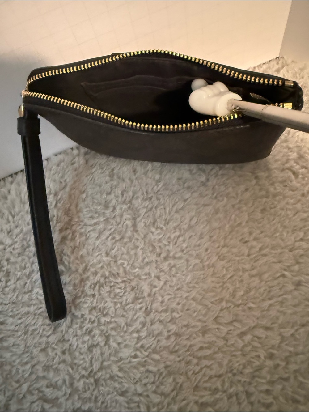 Coach Brown and Black Signature Zip Wristlet - Picture 6 of 8